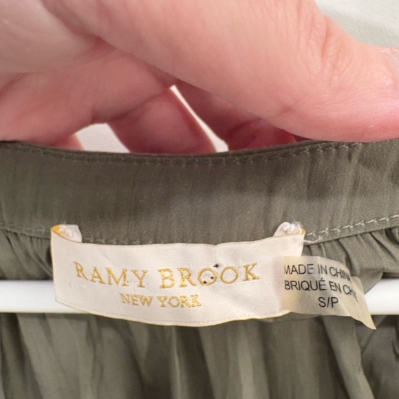 Ramy Brook Olive Green Clara Embellished Slit Sleeve Top Size Small - Picture 4 of 16